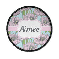 Wild Tulips Iron On Round Patch w/ Name or Text