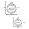 Wild Tulips Round Pet ID Tag - Large - Comparison Scale
