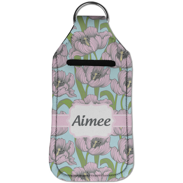 Wild Tulips Sanitizer Holder Keychain - Large (Front)