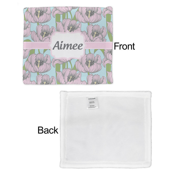 Wild Tulips Security Blanket - Front & White Back View