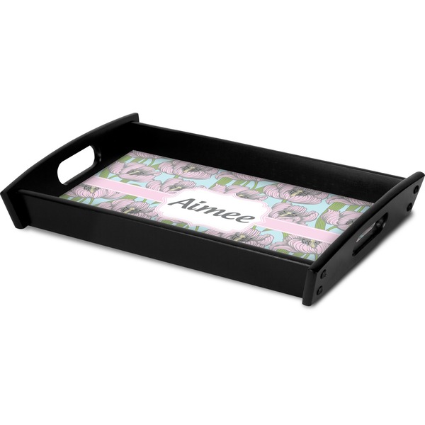 Wild Tulips Serving Tray Black - Corner