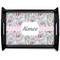 Wild Tulips Black Wooden Tray - Large (Personalized)