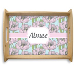 Wild Tulips Natural Wooden Tray - Large (Personalized)