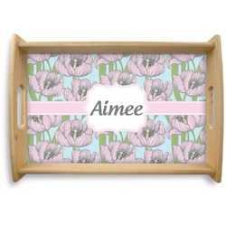 Wild Tulips Natural Wooden Tray - Small (Personalized)