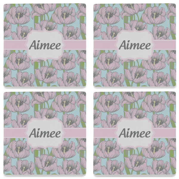 Wild Tulips Set of 4 Sandstone Coasters - See All 4 View
