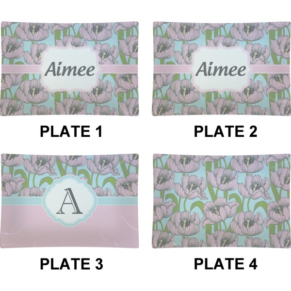 Wild Tulips Set of Rectangular Appetizer / Dessert Plates (Approval)