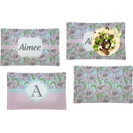 Wild Tulips Set of 4 Glass Rectangular Lunch / Dinner Plate (Personalized)