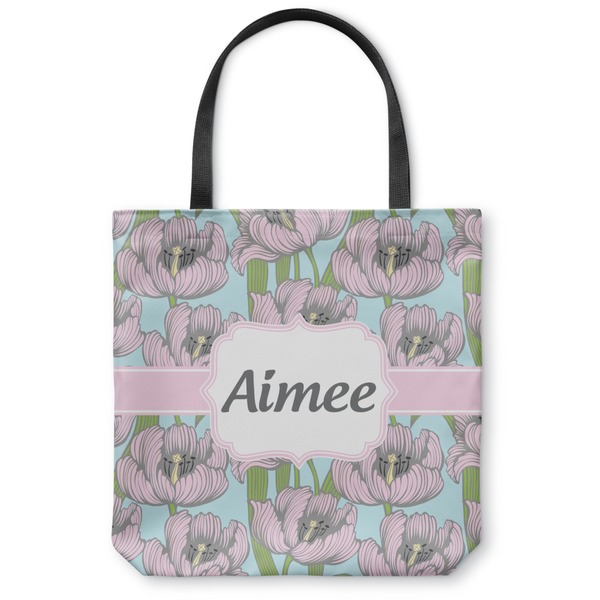 Custom Wild Tulips Canvas Tote Bag - Small - 13"x13" (Personalized)