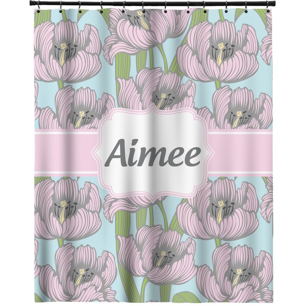 Custom Wild Tulips Extra Long Shower Curtain - 70"x84" (Personalized)