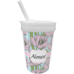 Wild Tulips Sippy Cup with Straw (Personalized)