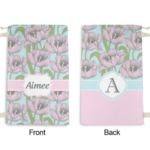 Wild Tulips Small Laundry Bag - Front & Back View