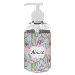 Wild Tulips Plastic Soap / Lotion Dispenser (8 oz - Small - White) (Personalized)