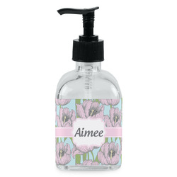 Wild Tulips Glass Soap & Lotion Bottle - Single Bottle (Personalized)
