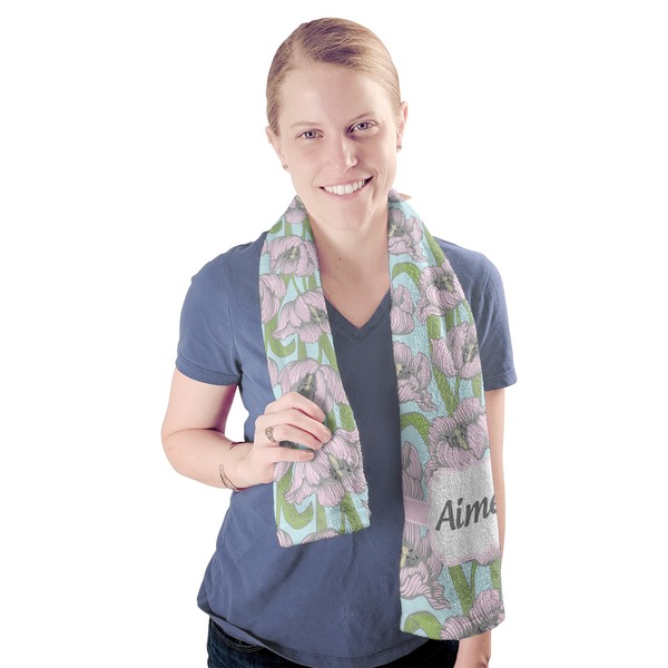 Wild Tulips Sport Towel - Exercise use - Model