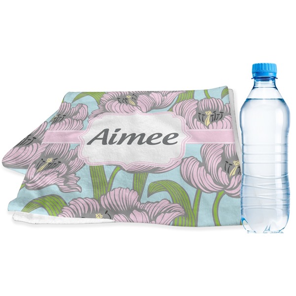 Custom Wild Tulips Sports & Fitness Towel (Personalized)