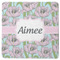 Wild Tulips Square Rubber Backed Coaster (Personalized)