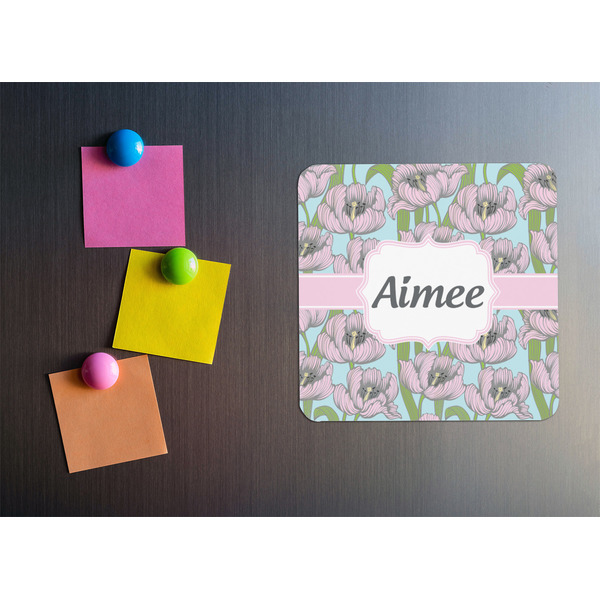 Wild Tulips Square Fridge Magnet - LIFESTYLE