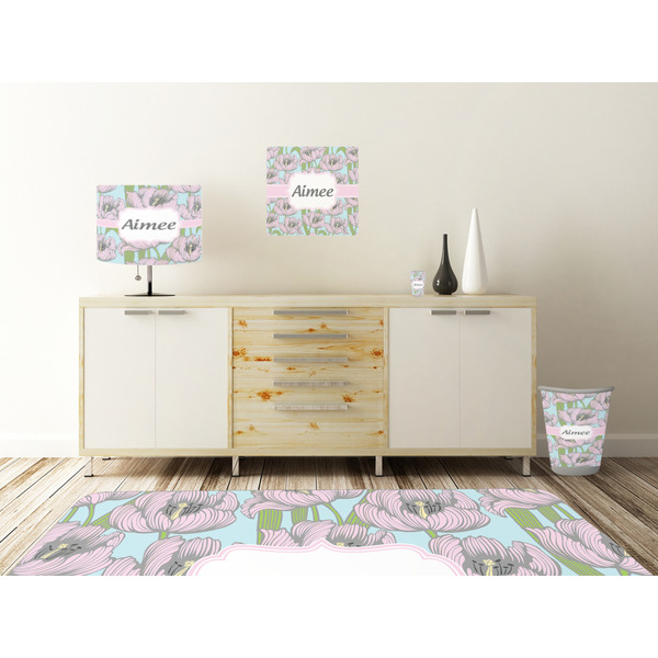Wild Tulips Square Wall Decal Wooden Desk