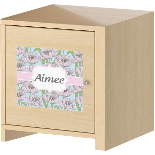 Wild Tulips Square Wall Decal on Wooden Cabinet