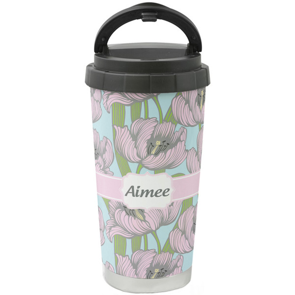 Custom Wild Tulips Stainless Steel Coffee Tumbler (Personalized)