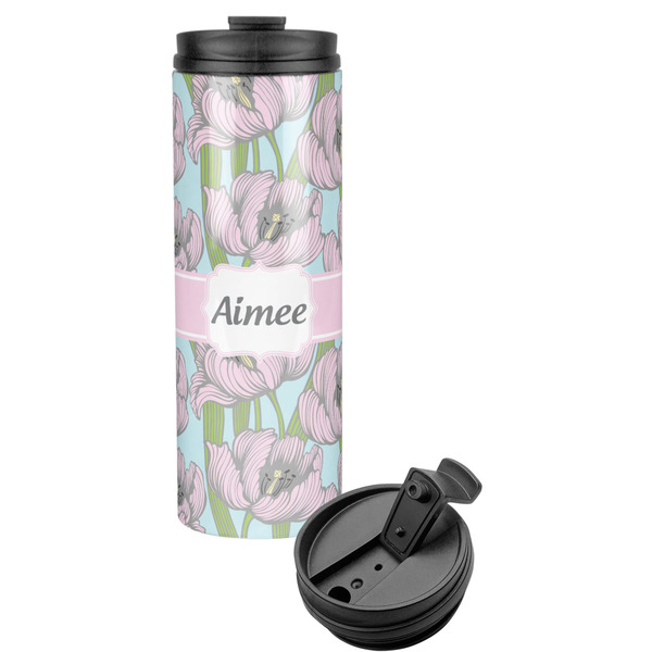 Custom Wild Tulips Stainless Steel Skinny Tumbler (Personalized)
