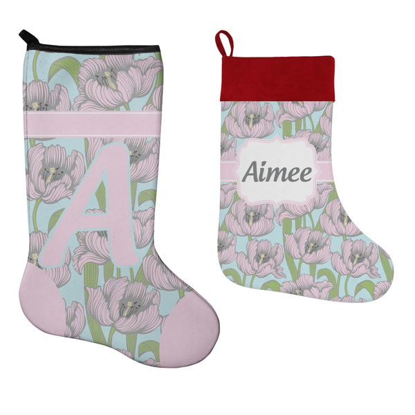 Wild Tulips Stockings - Side by Side compare