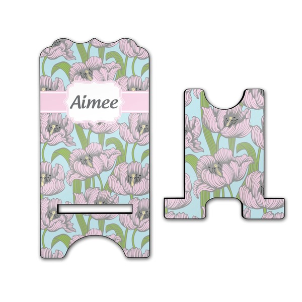 Wild Tulips Stylized Phone Stand - Front & Back - Large
