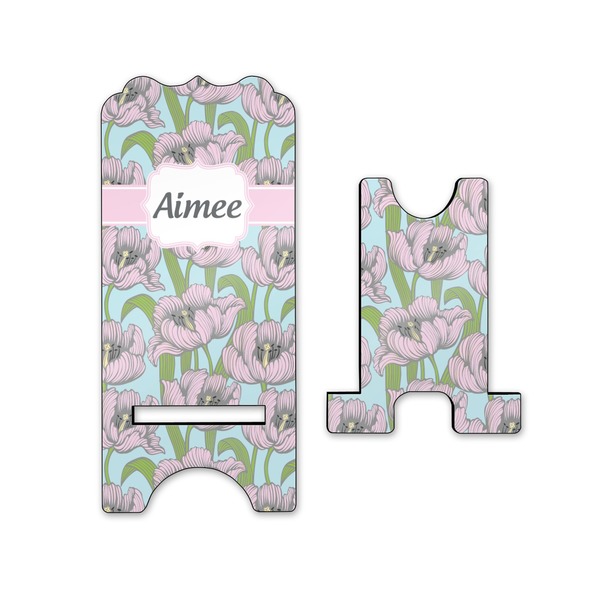 Wild Tulips Stylized Phone Stand - Front & Back - Small