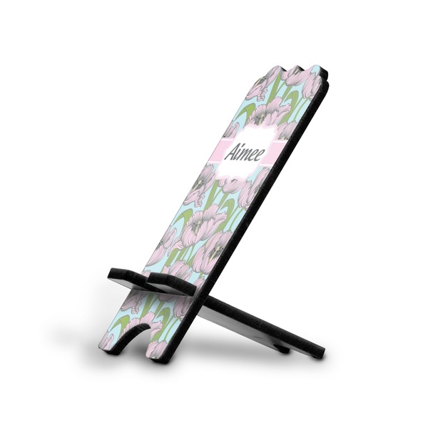 Custom Wild Tulips Stylized Cell Phone Stand - Small w/ Name or Text
