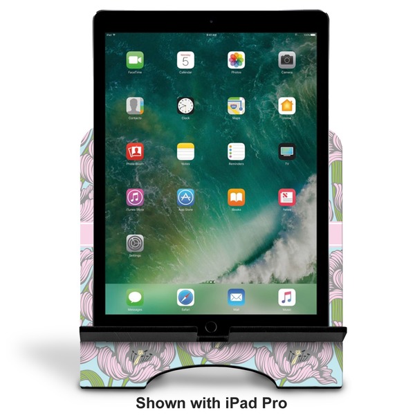 Wild Tulips Stylized Tablet Stand - Front with ipad