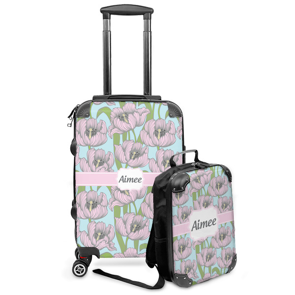 Custom Wild Tulips Kids 2-Piece Luggage Set - Suitcase & Backpack (Personalized)