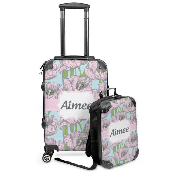 Custom Wild Tulips Kids 2-Piece Luggage Set - Suitcase & Backpack (Personalized)