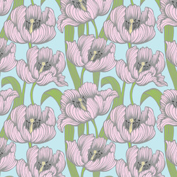 Wild Tulips Fabric by the Yard - PIMA Combed Cotton