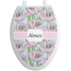 Wild Tulips Toilet Seat Decal - Elongated (Personalized)