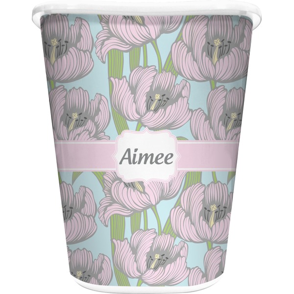 Custom Wild Tulips Waste Basket (Personalized)
