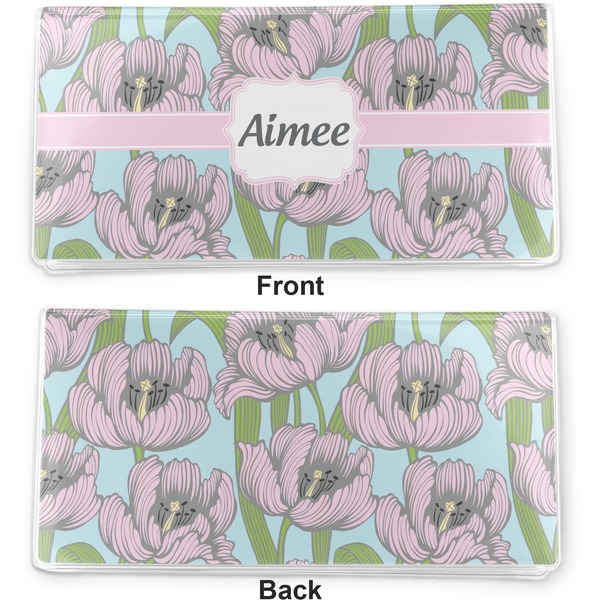 Wild Tulips Vinyl Check Book Cover - Front and Back