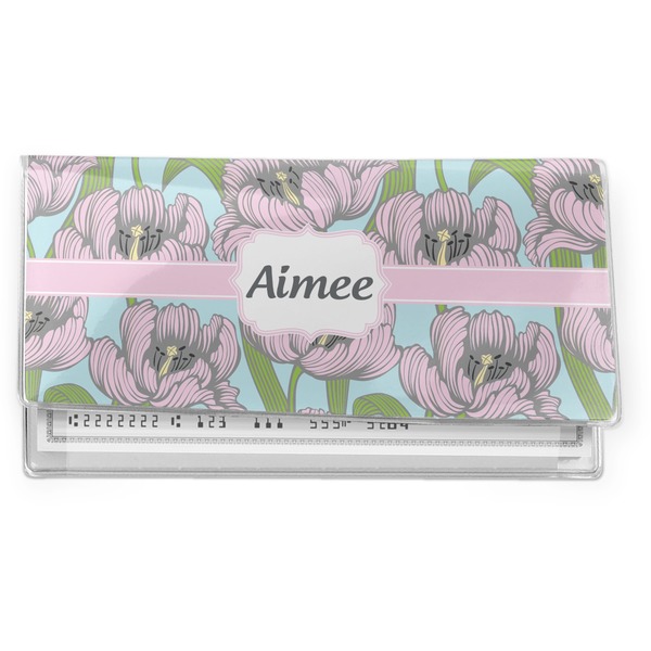 Custom Wild Tulips Vinyl Checkbook Cover (Personalized)