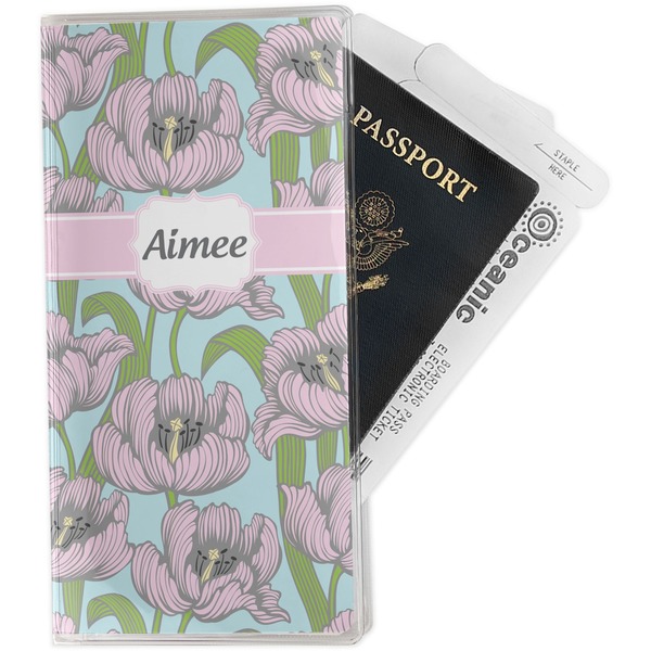 Custom Wild Tulips Travel Document Holder