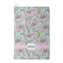 Wild Tulips Waffle Weave Golf Towel (Personalized)