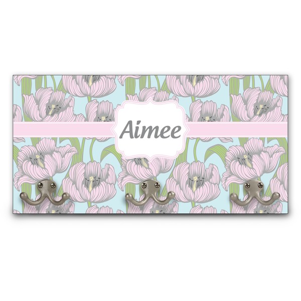 Custom Wild Tulips Wall Mounted Coat Rack (Personalized)