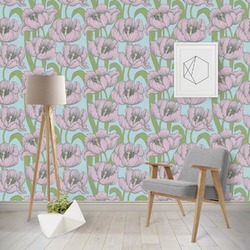 Wild Tulips Wallpaper & Surface Covering (Water Activated - Removable)