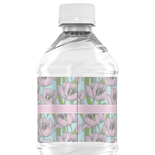 Wild Tulips Water Bottle Label - Back View