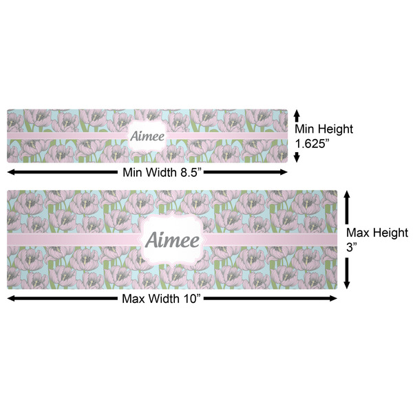 Wild Tulips Water Bottle Labels w/ Dimensions