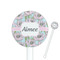 Wild Tulips 5.5" Round Plastic Stir Sticks - White - Single Sided (Personalized)