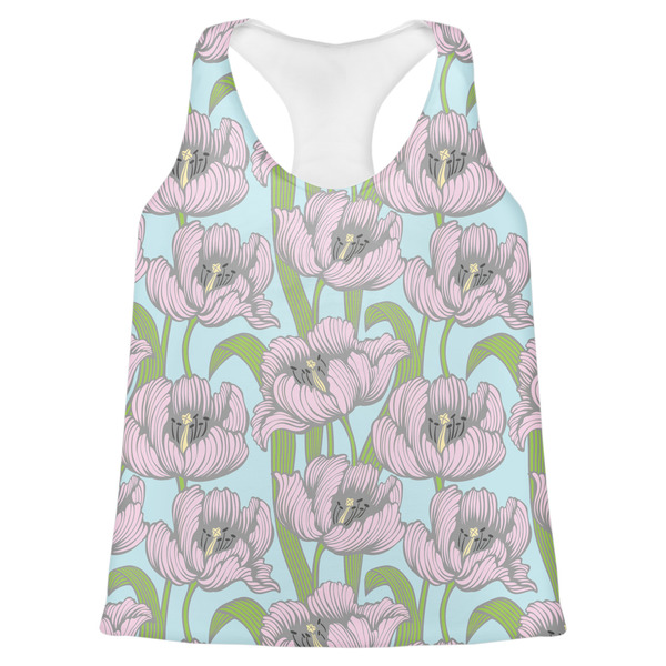 Custom Wild Tulips Womens Racerback Tank Top - X Large