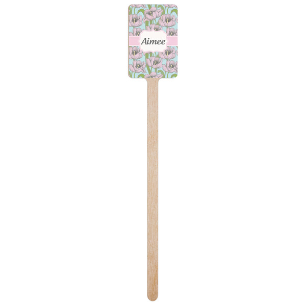 Wild Tulips Wooden 6.25" Stir Stick - Rectangular - Single Stick