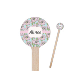 Wild Tulips 7.5" Round Wooden Stir Sticks - Double Sided (Personalized)