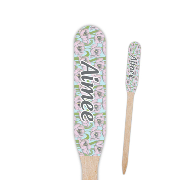 Custom Wild Tulips Paddle Wooden Food Picks (Personalized)