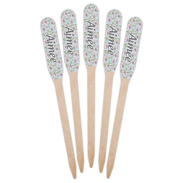 Wild Tulips Wooden Food Pick - Paddle - Fan View