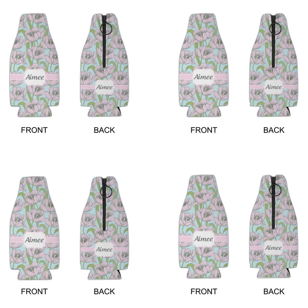 Wild Tulips Zipper Bottle Cooler - Set of 4 - APPROVAL
